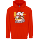 Ramen Lucky Cat Mens 80% Cotton Hoodie Bright Red