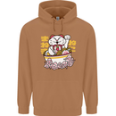 Ramen Lucky Cat Mens 80% Cotton Hoodie Caramel Latte