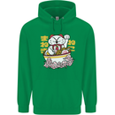 Ramen Lucky Cat Mens 80% Cotton Hoodie Irish Green