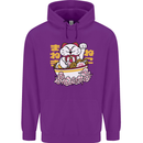 Ramen Lucky Cat Mens 80% Cotton Hoodie Purple