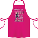 Rather a Bad Day Fishing Funny Fisherman Cotton Apron 100% Organic Pink