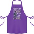 Rather a Bad Day Fishing Funny Fisherman Cotton Apron 100% Organic Purple
