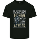 Rather a Bad Day Fishing Funny Fisherman Mens Cotton T-Shirt Tee Top Black
