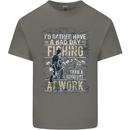 Rather a Bad Day Fishing Funny Fisherman Mens Cotton T-Shirt Tee Top Charcoal