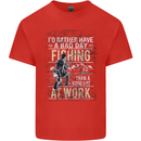 Rather a Bad Day Fishing Funny Fisherman Mens Cotton T-Shirt Tee Top Red