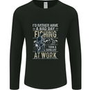 Rather a Bad Day Fishing Funny Fisherman Mens Long Sleeve T-Shirt Black
