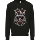 Real Iron Motorcycle Motorbike Biker Mens Sweatshirt Jumper Black