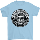 Rebel Cafe Racer Biker Motorbike Motorcycle Mens T-Shirt Cotton Gildan Light Blue