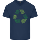 Recycle Bike Fun Cyclist Funny Mens V-Neck Cotton T-Shirt Navy Blue