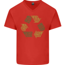 Recycle Bike Fun Cyclist Funny Mens V-Neck Cotton T-Shirt Red
