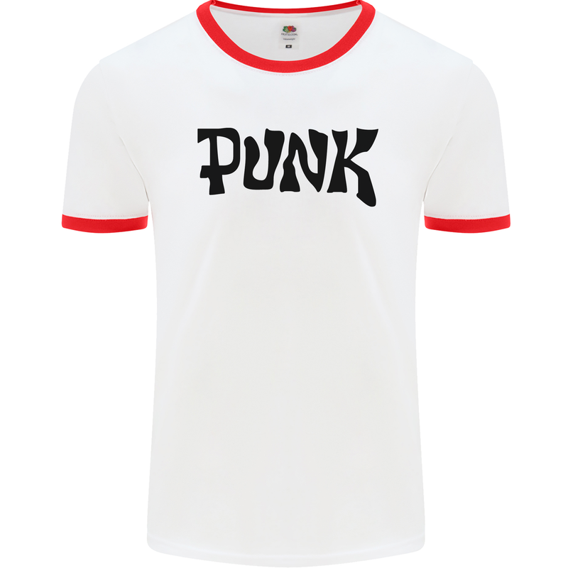 Punk As Worn By Mens White Ringer T-Shirt White/Red