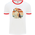 Dogs Beagle With a Retro Sunset Background Mens White Ringer T-Shirt White/Red