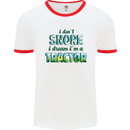 I Dont Snore I Dream Tractor Farmer Farming Mens White Ringer T-Shirt White/Red
