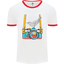 Camera With a Bird Photographer Photography Mens White Ringer T-Shirt White/Red