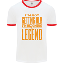 I'm Not Old I'm a Legend Funny Birthday Mens White Ringer T-Shirt White/Red