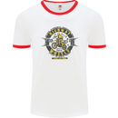 Highway Wheels Motocross Motorcycle Mens White Ringer T-Shirt White/Red