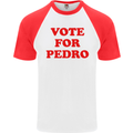 Vote For Pedro Mens S/S Baseball T-Shirt White/Red