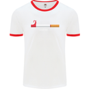 Anti Smoking Grim Reaper Smoker Give UP Mens White Ringer T-Shirt White/Red