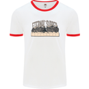 The Eternal Supper Last Parody Atheist Skulls Mens White Ringer T-Shirt White/Red