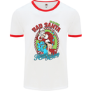 Christmas Bad Santa Funny Xmas Mens White Ringer T-Shirt White/Red