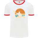 Kayak Kayaking Canoe Canoeing Water Sports Mens White Ringer T-Shirt White/Red
