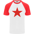 Red Star Army As Worn by Mens S/S Baseball T-Shirt White/Red