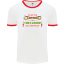Father's Day I'm the Step That Stepped Up Mens White Ringer T-Shirt White/Red