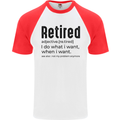 Retired Definition Funny Retirement Mens S/S Baseball T-Shirt White/Red