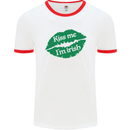 Kiss Me I'm Irish St. Patrick's Day Mens White Ringer T-Shirt White/Red