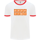 Good Vibes Periodic Table Chemistry Funny Mens White Ringer T-Shirt White/Red