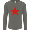 Red Star Army As Worn by Mens Long Sleeve T-Shirt Charcoal