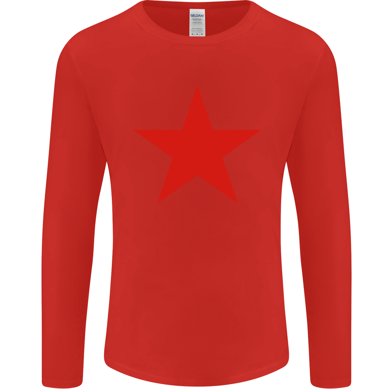 Red Star Army As Worn by Mens Long Sleeve T-Shirt Red