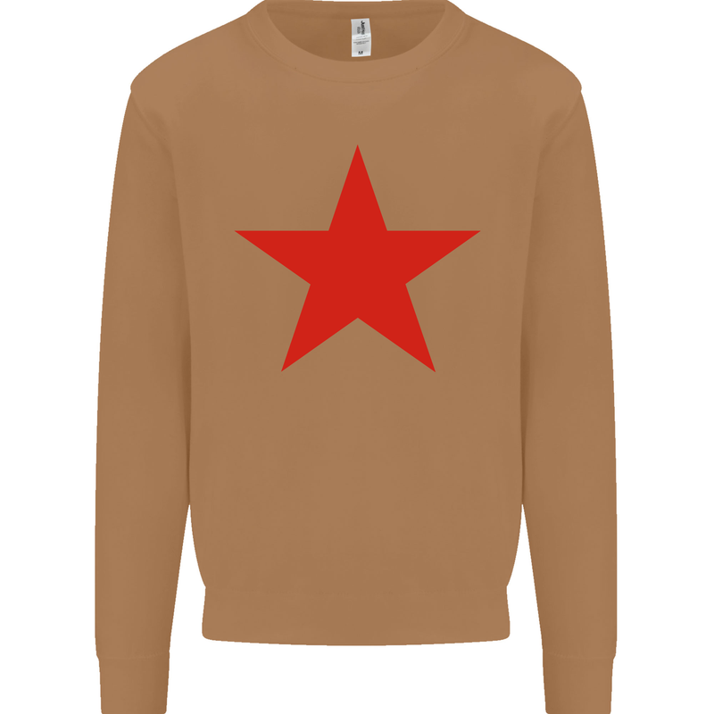 Red Star Army As Worn by Mens Sweatshirt Jumper Caramel Latte