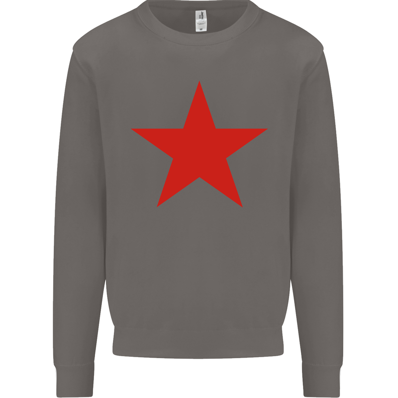 Red Star Army As Worn by Mens Sweatshirt Jumper Charcoal