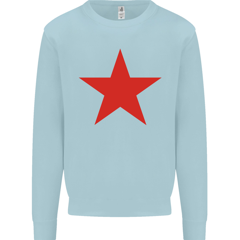 Red Star Army As Worn by Mens Sweatshirt Jumper Light Blue