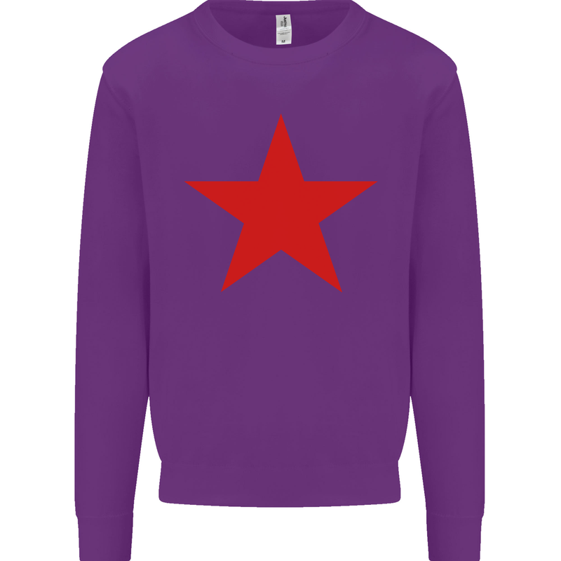 Red Star Army As Worn by Mens Sweatshirt Jumper Purple
