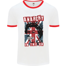 Anarchy in the UK Punk Music Rock Mens White Ringer T-Shirt White/Red