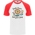 Invite Peace Day Hippy Flower Power Funny Mens S/S Baseball T-Shirt White/Red
