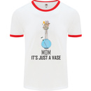 Just a Vase Funny Bong Weed Cannabis Drugs Mens White Ringer T-Shirt White/Red