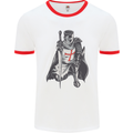 A Nights Templar St. George's Day England Mens White Ringer T-Shirt White/Red