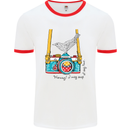 Camera With a Bird Photographer Photography Mens White Ringer T-Shirt White/Red