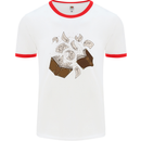 Spell Book Magic Magician Magical Mens White Ringer T-Shirt White/Red