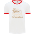 50th Birthday Queen Fifty Years Old 50 Mens White Ringer T-Shirt White/Red