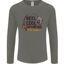 Reel Cool Grandad Funny Fishing Fisherman Mens Long Sleeve T-Shirt Charcoal