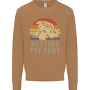 Resting Pit Bull Face Funny Dog Puppy Mens Sweatshirt Jumper Caramel Latte