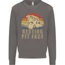 Resting Pit Bull Face Funny Dog Puppy Mens Sweatshirt Jumper Charcoal