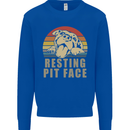 Resting Pit Bull Face Funny Dog Puppy Mens Sweatshirt Jumper Royal Blue