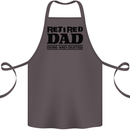 Retired Dad Done and Dusted Retirement Cotton Apron 100% Organic Dark Grey