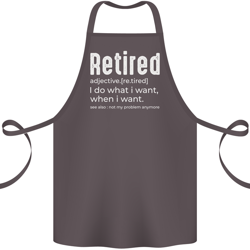 Retired Definition Funny Retirement Cotton Apron 100% Organic Dark Grey