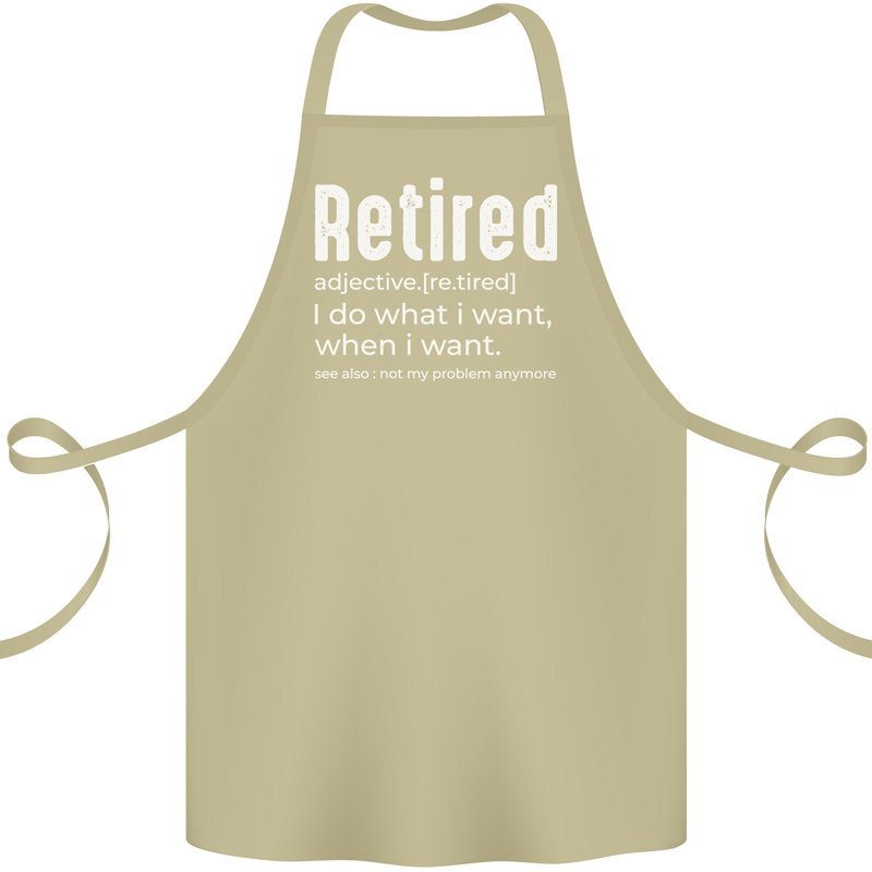 Retired Definition Funny Retirement Cotton Apron 100% Organic Khaki